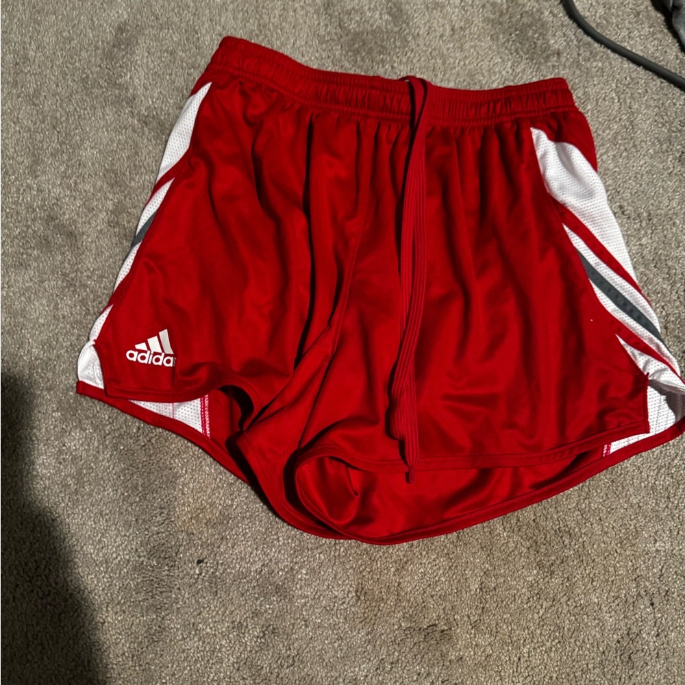 RED ADIDA BASKETBALL SHORTS